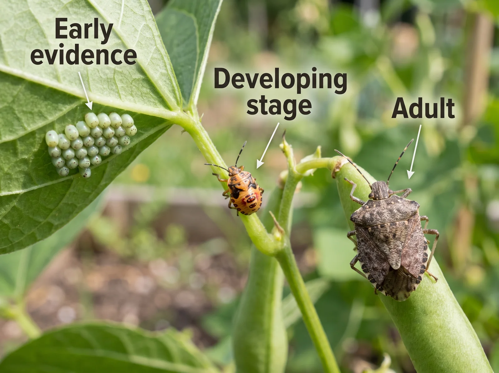Brown Stink Bug — eggs larvae nest or life cycle